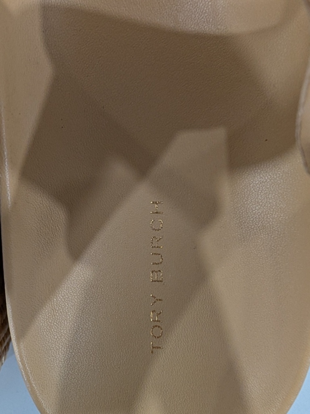 Tory Burch Kira Platform Sport Sandal Natural Raffia Women's 10 NWOB Logo Strapp - Picture 5 of 12